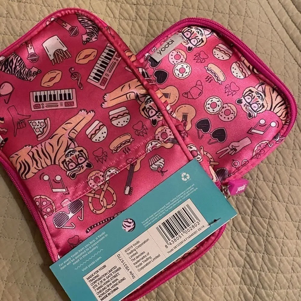 Yoobi Makeup Bags -9x5x1 set of 2 pink , NWT